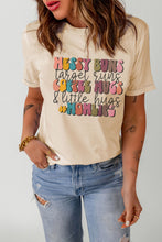 Load image into Gallery viewer, Khaki MOMLIFE Slogan Graphic Print Crew Neck T Shirt
