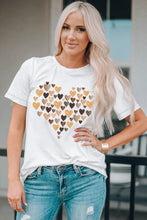 Load image into Gallery viewer, Valentines Day Heart Shaped Print Crew Neck Graphic Tee
