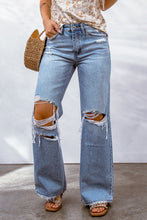 Load image into Gallery viewer, Destroyed Open Knee Wide Leg Jeans
