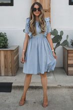 Load image into Gallery viewer, Ruffle Chambray Midi Dress
