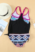 Load image into Gallery viewer, Geometric Printed Lined Tankini Swimsuit
