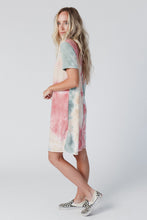 Load image into Gallery viewer, Multicolor Tie Dye Oversized Slit Tee Dress
