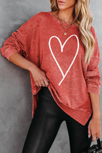 Load image into Gallery viewer, Heart Shaped Waffle Knit High Low Long Sleeve Top
