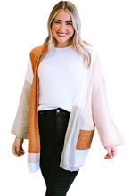 Load image into Gallery viewer, Color Block Knit Plus Size Lightweight Cardigan
