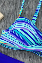 Load image into Gallery viewer, Twisted Bust Striped Bikini Set
