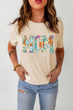 Load image into Gallery viewer, Khaki MOM Floral Letter Print T Shirt
