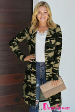 Load image into Gallery viewer, Camo Print Long Cardigan

