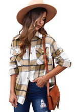 Load image into Gallery viewer, Button-up Pocket Long Sleeve Plaid Shacket
