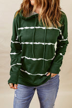 Load image into Gallery viewer, Tie-dye Striped Drawstring Hoodie with Side Split Tops
