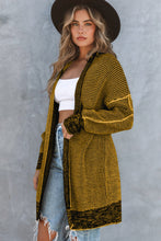 Load image into Gallery viewer, Plaid Knitted Long Open Front Cardigan
