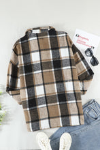 Load image into Gallery viewer, Plaid Print Buttoned Shirt Jacket
