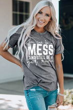 Load image into Gallery viewer, MESS Letter Print Short Sleeve Graphic Tee
