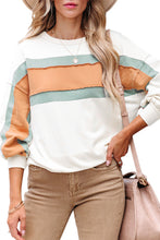 Load image into Gallery viewer, Color Block Contrast Drop Sleeve Pullover Sweatshirt

