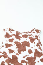 Load image into Gallery viewer, Cow Print Crew Neck Tank Top
