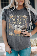 Load image into Gallery viewer, COUNTRY MUSIC Guitar Graphic Print Short Sleeve T Shirt
