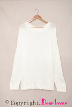 Load image into Gallery viewer, Beige Oversize Knitted Drop-shoulder Sleeve Sweater
