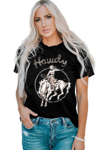 Load image into Gallery viewer, Howdy Western Cowboy Graphic Print Crewneck T Shirt
