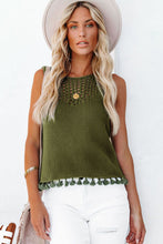 Load image into Gallery viewer, Tasseled Crochet Hollow-out Knit Tank
