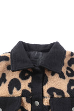 Load image into Gallery viewer, Contrast Trimmed Leopard Teddy Shacket
