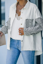 Load image into Gallery viewer, Contrast Leopard Denim Jacket
