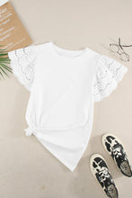 Load image into Gallery viewer, Hollow Out Ruffle Sleeve T-shirt
