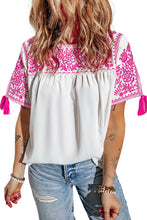 Load image into Gallery viewer, Embroidered Floral Short Sleeves Shift Top
