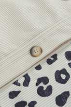 Load image into Gallery viewer, Leopard Print Detail Pocketed Corduroy Jacket
