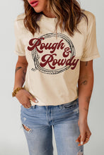 Load image into Gallery viewer, Khaki Rough &amp; Rowdy Rope Print Short Sleeve T Shirt
