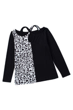 Load image into Gallery viewer, Leopard Color Block Cut Out Long Sleeve Top
