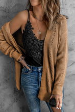 Load image into Gallery viewer, Drop Sleeve Cable Knit Cardigan with Slits
