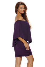 Load image into Gallery viewer, Multiple Dressing Layered Purple Mini Poncho Dress
