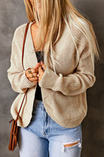 Load image into Gallery viewer, Drop Shoulder Open Front Knitted Cardigan
