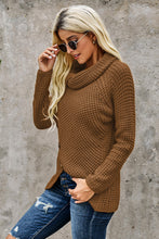 Load image into Gallery viewer, Khaki Buttoned Wrap Turtleneck Sweater
