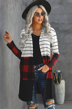 Load image into Gallery viewer, Plaid Colorblock Striped Cardigan
