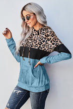 Load image into Gallery viewer, Leopard Tie Dye Colorblock Hoodie
