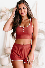 Load image into Gallery viewer, Ribbed Crop Tank and High Waist Shorts Lounge Set
