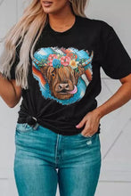 Load image into Gallery viewer, Serape Animal Head Graphic Western T-shirt
