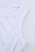 Load image into Gallery viewer, Solid White Round Neck Ribbed Tank Top
