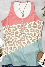 Load image into Gallery viewer, Color Block Button Casual Tank Top
