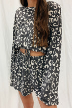 Load image into Gallery viewer, Animal Print Long Sleeves Pullover and Shorts Lounge Set
