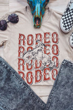 Load image into Gallery viewer, Khaki Western RODEO Graphic Print Crew Neck T Shirt
