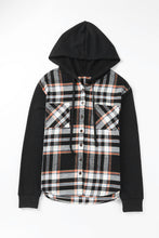 Load image into Gallery viewer, Plaid Buttons Long Sleeve Hooded Jacket
