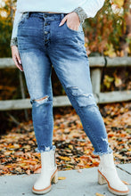 Load image into Gallery viewer, Plus Size High Rise Buttons Skinny Jeans
