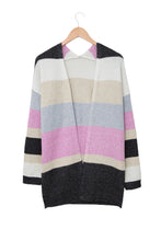 Load image into Gallery viewer, Contrast Color Block Open Front Knitted Cardigan

