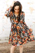 Load image into Gallery viewer, Floral Print Ruched Long Sleeve Dress
