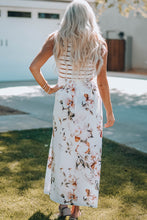 Load image into Gallery viewer, Striped Floral Print Sleeveless Maxi Dress with Pocket
