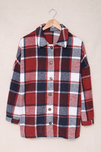 Load image into Gallery viewer, Plaid Print Buttoned Shirt Jacket
