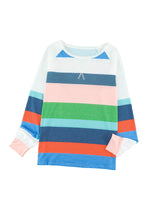 Load image into Gallery viewer, Striped Color Block Long Sleeve Top
