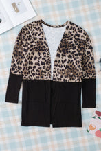 Load image into Gallery viewer, Leopard Print Patchwork Pocket Cardigan
