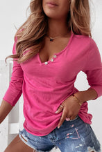 Load image into Gallery viewer, V Neck Buttons Long Sleeve Top
